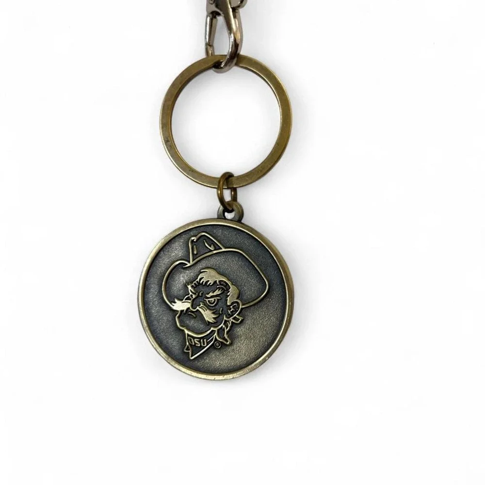 Oklahoma State University OSU Alumni Lanyard Pistol Pete Keychain Orange Black